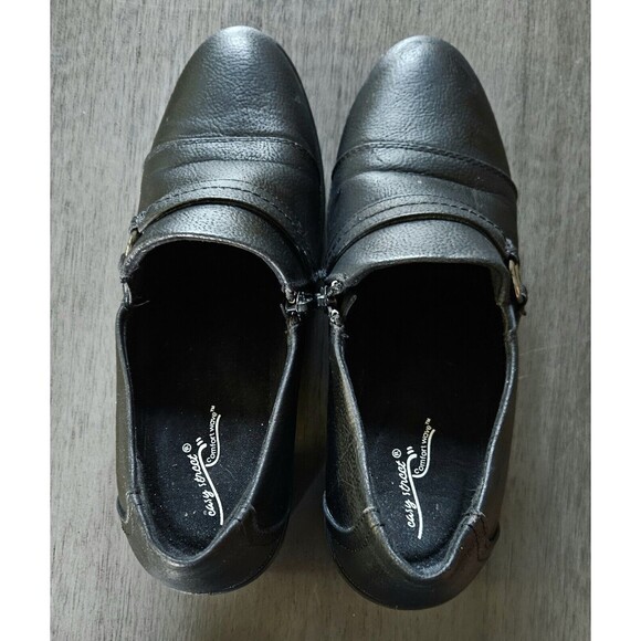 Easy Street Womens Black Faux Leather Loafers Round Toe Slip On Block Heel Sz 7M - Picture 5 of 7